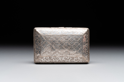 A fine Mongolian parcel-gilt silver 'qilin' box, 18/19th C.