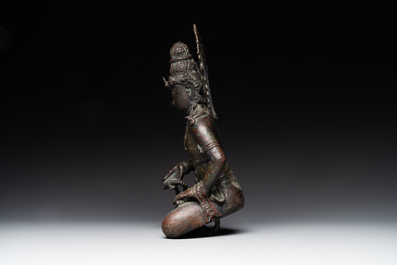 An Indonesian bronze sculpture of Bodhisattva, Majapahit, East Java, 14th C.