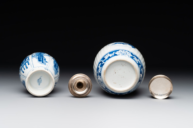 Three Chinese blue and white vases, Kangxi