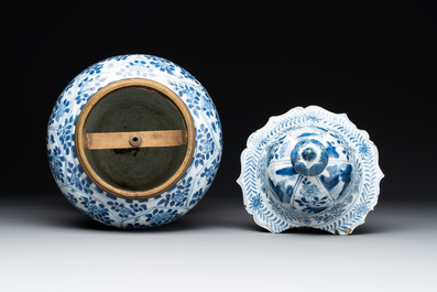 Three Chinese blue and white vases, Kangxi
