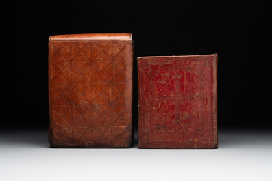 A Coptic Amharic script bible in a leather case, 18th C.