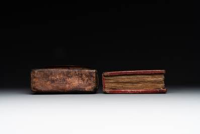 A Coptic Amharic script bible in a leather case, 18th C.