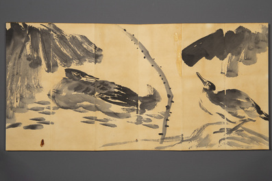 Three Chinese albums: Xu Beihong 徐悲鴻(1895-1953), Bada Shanren 八大山人(1626-1705) and anonymous, ink and colour on paper