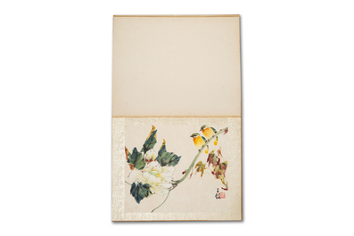 Chinese school: 'Album with eight various works', ink and colour on paper, 20th C.