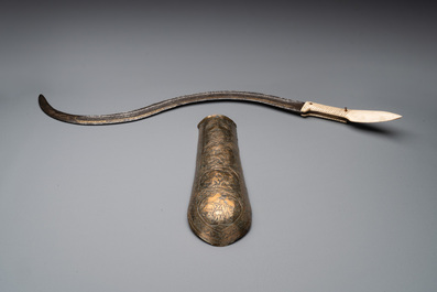 A varied collection of two daggers, two swords and forearm protection, India and Turkey, 19th C.