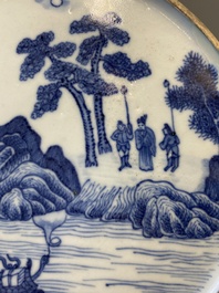 A rare Chinese blue and white 'Bleu de Hue' tea plate for the Royal Doctor in the Hue Palace, 御醫正記 seal mark, mid-19th C.