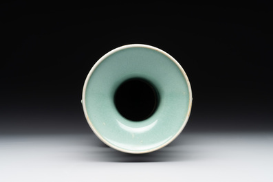 A Chinese Longquan celadon 'kinuta' vase, Song/Yuan