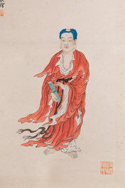 Ma Jin 馬晉 (1900-1970): 'Tathagata', ink and colour on paper, dated 1950