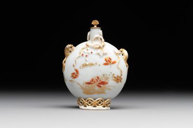A Chinese iron-red and gilt-decorated snuff bottle, Yongzheng/Qianlong