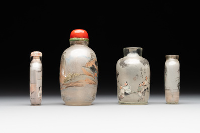 Eight Chinese inside-painted glass snuff bottles, signed Tang Zichuan 湯子川 and Ye Zhongzhi 葉仲芝, 20th C.