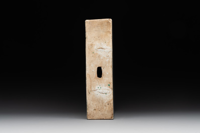 A rectangular Chinese famille verte tile with two-sided design, Kangxi