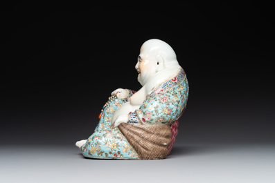 A Chinese famille rose Buddha, Xue Changsen 薛長森 mark,  Republic