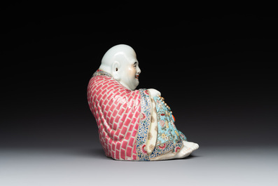 A Chinese famille rose Buddha, Xue Changsen 薛長森 mark,  Republic