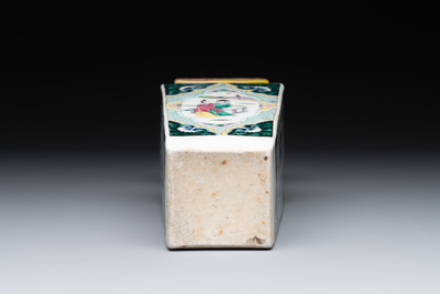 A square Chinese famille rose 'Xi Xiang Ji' vase, Yongzheng