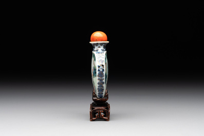 A Chinese famille rose 'Sanxing' snuff bottle, Qianlong mark and of the period