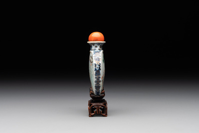 A Chinese famille rose 'Sanxing' snuff bottle, Qianlong mark and of the period