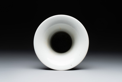 A Chinese famille verte 'gu' vase with narrative design, 19th C.