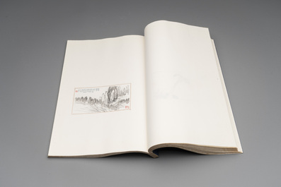 A box with two albums containing 200 woodblocks, 48 of which after Qi Baishi and 38 after Zhang Daqian, Rong Bao Zhai studio, Beijing, 1955