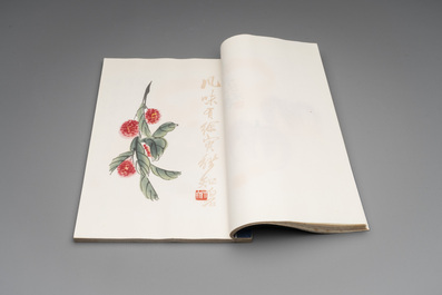 A box with two albums containing 200 woodblocks, 48 of which after Qi Baishi and 38 after Zhang Daqian, Rong Bao Zhai studio, Beijing, 1955