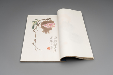 A box with two albums containing 200 woodblocks, 48 of which after Qi Baishi and 38 after Zhang Daqian, Rong Bao Zhai studio, Beijing, 1955