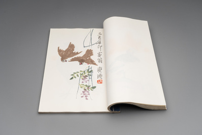 A box with two albums containing 200 woodblocks, 48 of which after Qi Baishi and 38 after Zhang Daqian, Rong Bao Zhai studio, Beijing, 1955