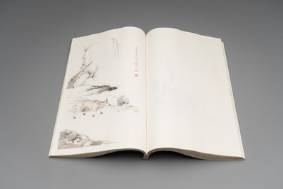 A box with two albums containing 200 woodblocks, 48 of which after Qi Baishi and 38 after Zhang Daqian, Rong Bao Zhai studio, Beijing, 1955