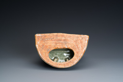 A Chinese Longquan celadon shrine of Guanyin, Ming or later