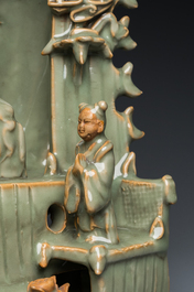 A Chinese Longquan celadon shrine of Guanyin, Ming or later