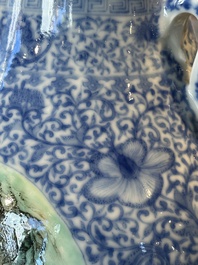 A pair of Chinese famille rose 'hu' vases with fine landscapes, Qianlong mark, Republic