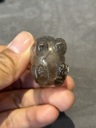 Six Chinese smoky quartz animal-form snuff bottles, 19th/20th C.