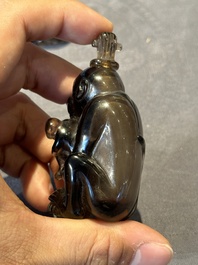 Six Chinese smoky quartz animal-form snuff bottles, 19th/20th C.