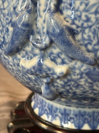 A pair of Chinese famille rose 'hu' vases with fine landscapes, Qianlong mark, Republic