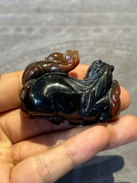 Six Chinese smoky quartz animal-form snuff bottles, 19th/20th C.