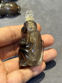 Six Chinese smoky quartz animal-form snuff bottles, 19th/20th C.