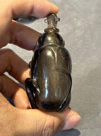 Six Chinese smoky quartz animal-form snuff bottles, 19th/20th C.
