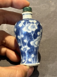Six Chinese blue and white snuff bottles, 19th C.