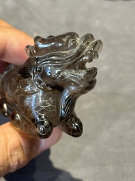 Six Chinese smoky quartz animal-form snuff bottles, 19th/20th C.