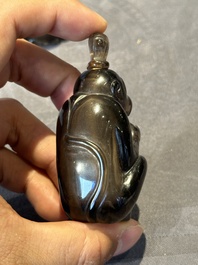 Six Chinese smoky quartz animal-form snuff bottles, 19th/20th C.