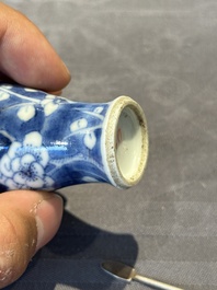 Six Chinese blue and white snuff bottles, 19th C.