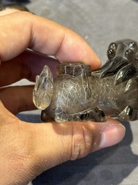 Six Chinese smoky quartz animal-form snuff bottles, 19th/20th C.
