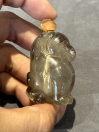 Six Chinese smoky quartz animal-form snuff bottles, 19th/20th C.