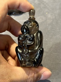 Six Chinese smoky quartz animal-form snuff bottles, 19th/20th C.