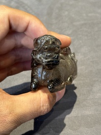 Six Chinese smoky quartz animal-form snuff bottles, 19th/20th C.