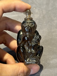Six Chinese smoky quartz animal-form snuff bottles, 19th/20th C.