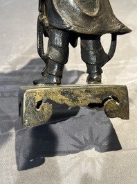 A fine Chinese bronze figure of a divinity, Ming