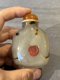 Five fine Chinese agate snuff bottles, Qing