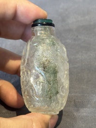 Six Chinese rock crystal and agate snuff bottles, 19/20th C.