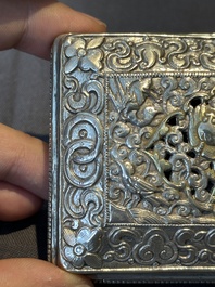 A fine Mongolian parcel-gilt silver 'qilin' box, 18/19th C.