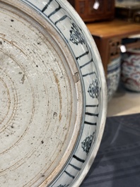 Two Chinese blue and white jars, a stem cup, a bowl and a censer, Chenghua mark, Ming