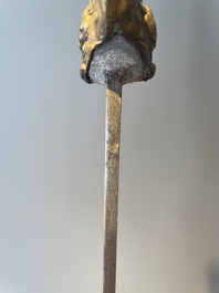 A silver plated dagger and four swords, China, Burma and Indonesia, 18/19th C.